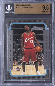 2003-04 Bowman Basketball #123 LeBron James Rookie Card - BGS GEM MINT 9.5